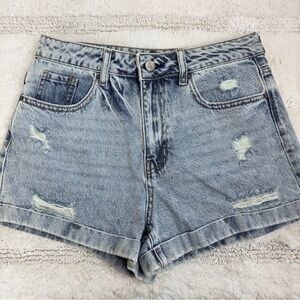 PacSun Denim Mom Shorts size 27 Acid Washed Cuffed Barcelona
